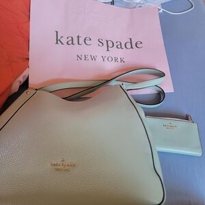 Kate Spade Mint Green Leather Tote Bag